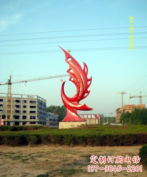 江西不锈钢凤凰雕塑传承传统文化的艺术精品