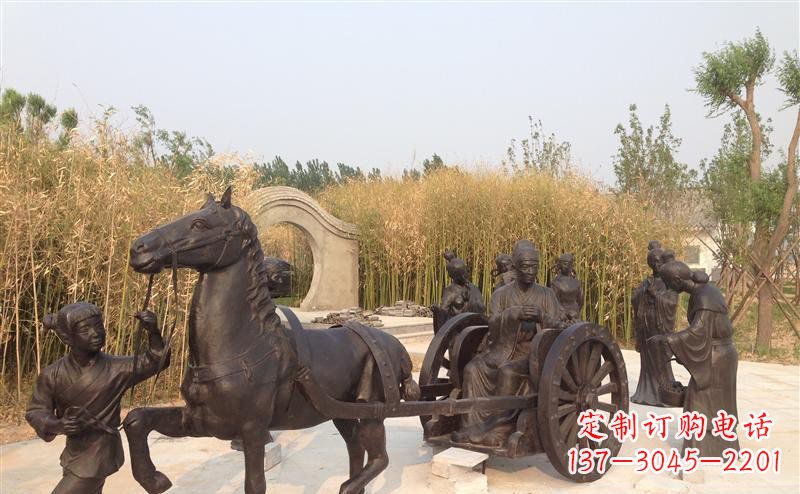 江西城市公园的马车雕塑