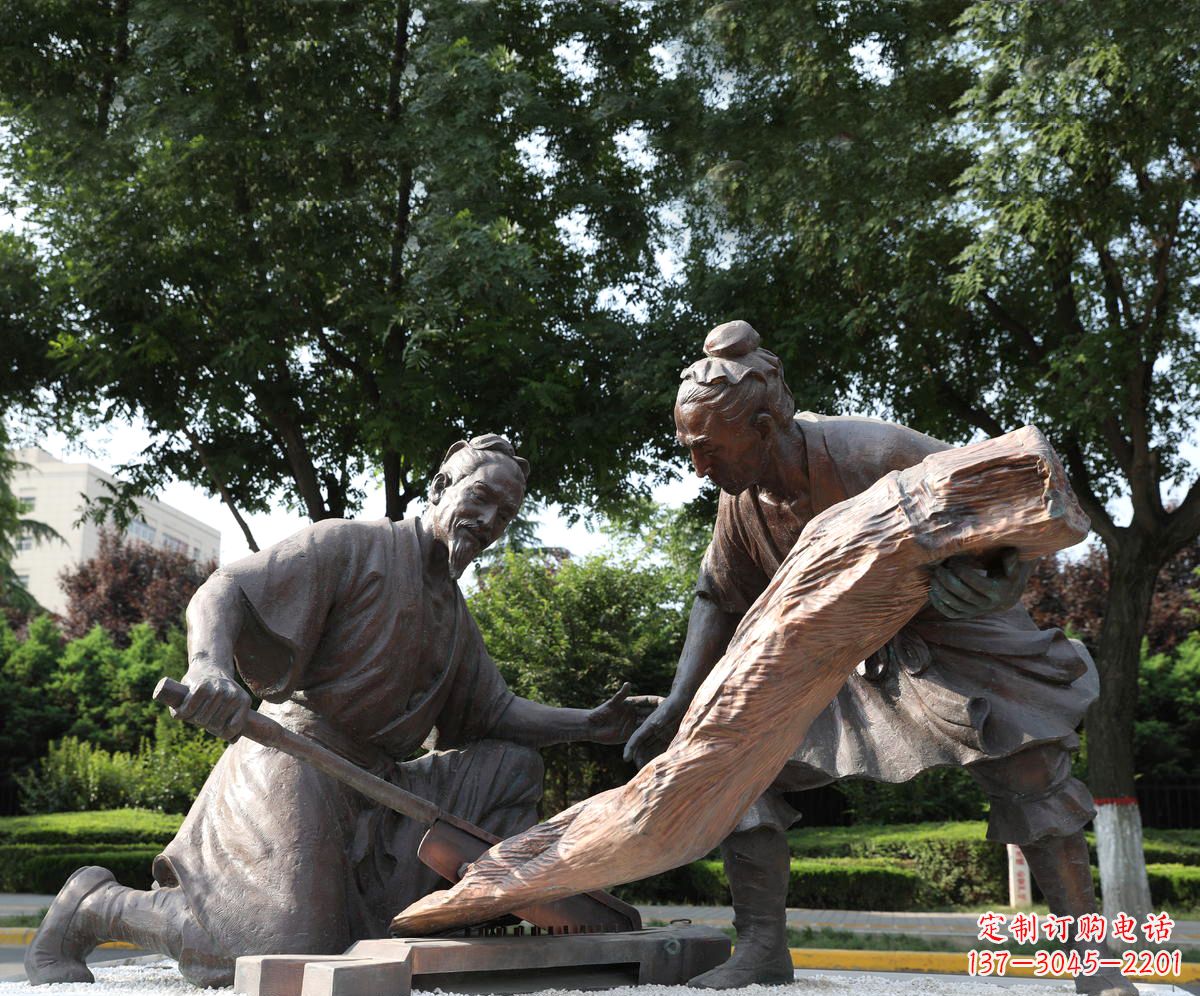 江西蔡伦造纸术雕塑——记录历史文化的静态画卷