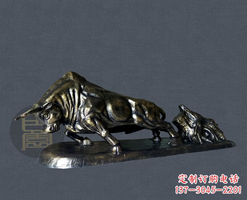 江西缔造城市景观,铜雕拓荒牛添彩