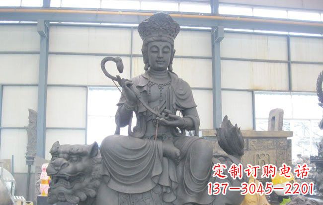 江西文殊菩萨坐狮子雕塑