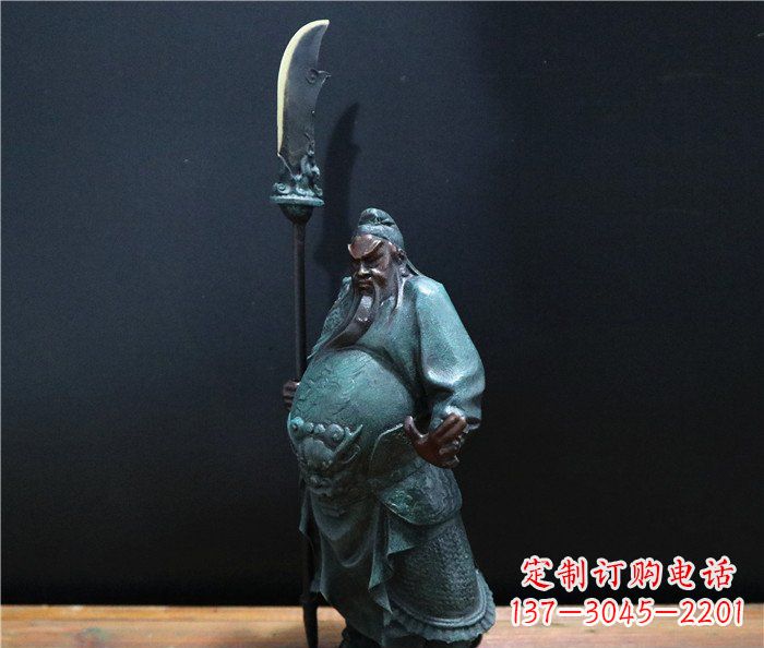 江西玻璃钢仿铜关公雕塑
