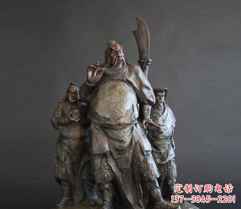 江西青铜雕刻的持刀关公