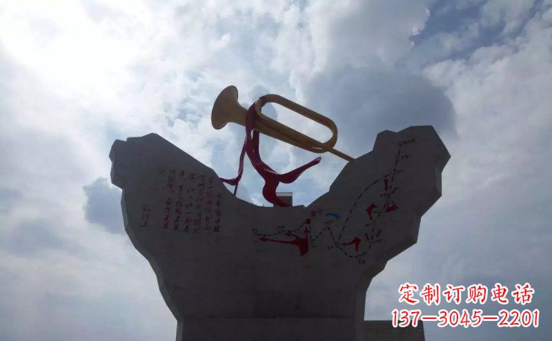 江西革命烈士冲锋号雕塑让革命历史长存