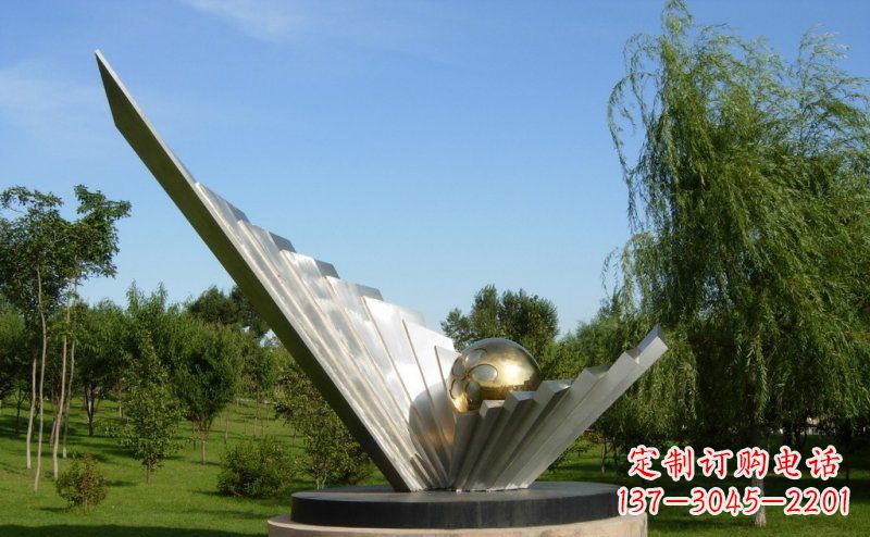 江西抽象贝壳明珠公园不锈钢雕塑