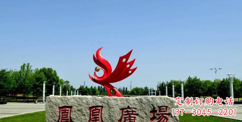 江西不锈钢凤凰雕塑奔放优雅的艺术之作