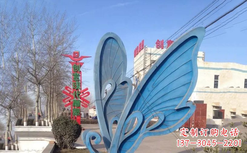 江西抽象不锈钢蝴蝶雕塑把美丽永久定格