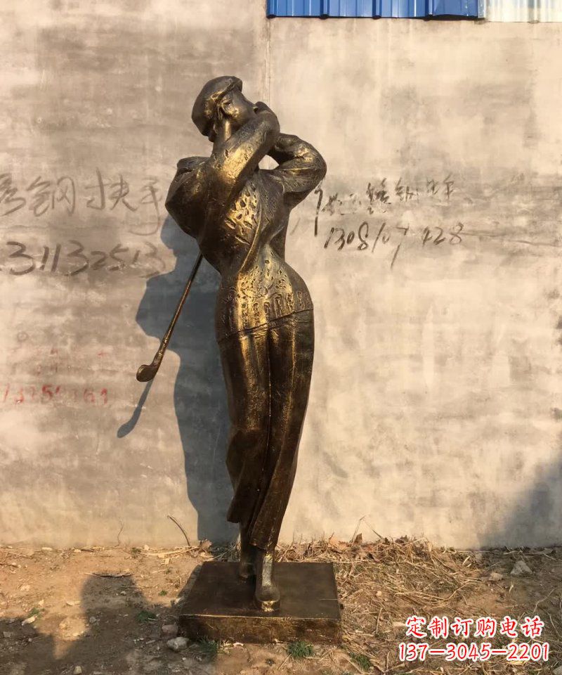 江西抽象打高尔夫球人物铜雕 (2)