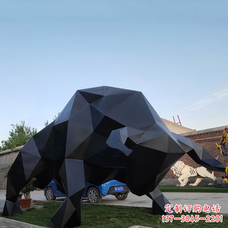 江西华尔街牛大型玻璃钢动物雕塑