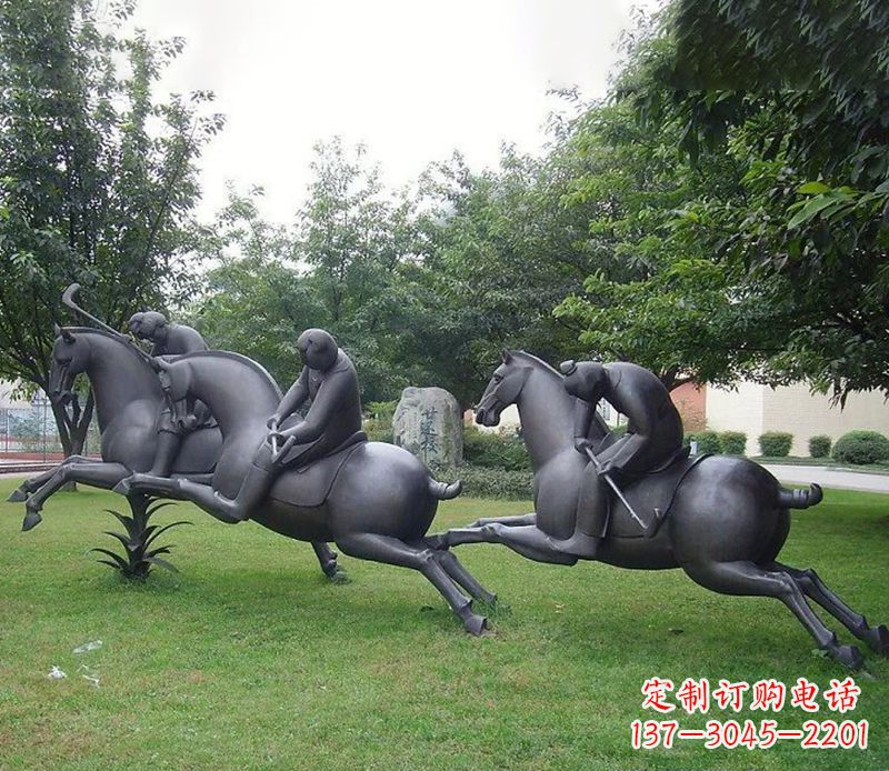 江西抽象人物骑马铜雕