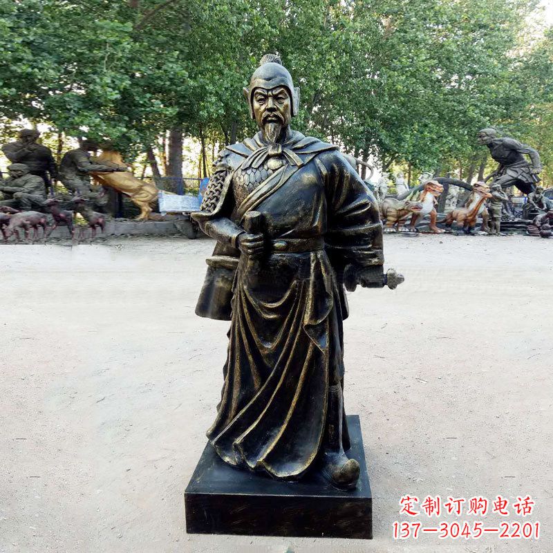 江西初唐名将历史著名人物李靖玻璃钢仿铜雕塑像