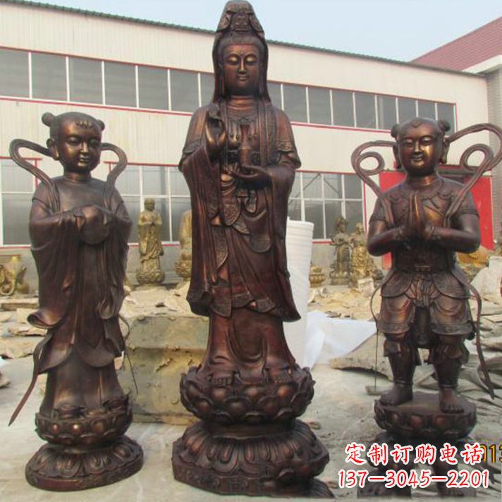 江西纯铜观音菩萨雕塑