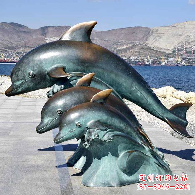 江西纯铜海豚动物雕塑