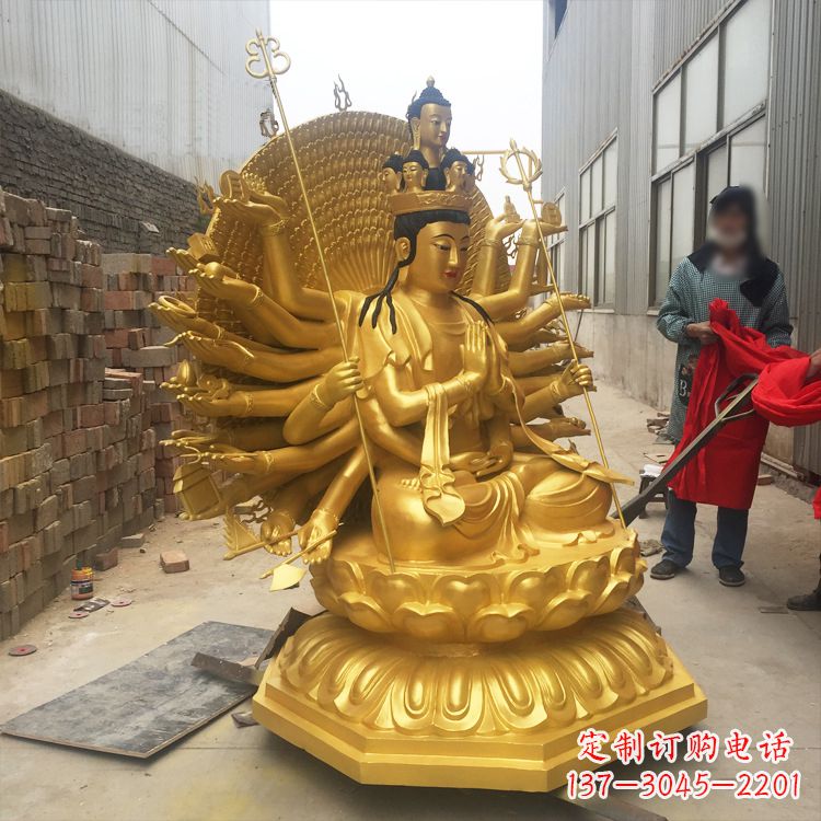 江西纯铜鎏金千手观音