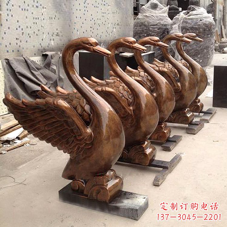 江西精美纯铜喷水天鹅雕塑