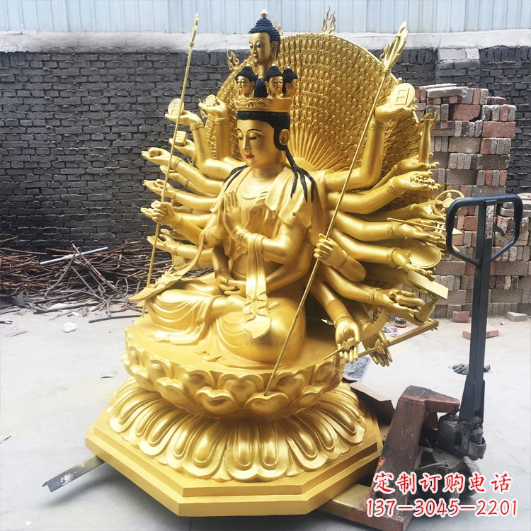 江西纯铜千手观音雕塑