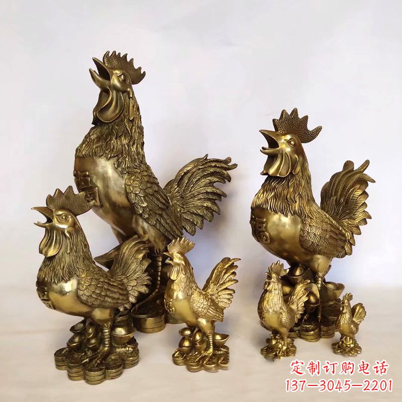 江西鸡雕塑纯铜打造的精美艺术品