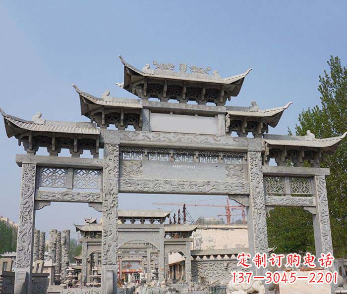 江西大理石牌坊雕塑传承中国古典文化