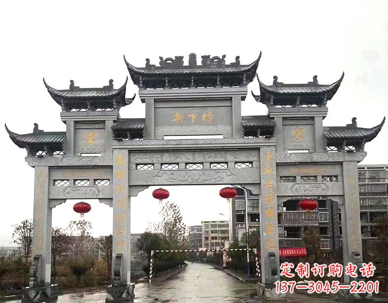 江西村庄石牌坊雕刻
