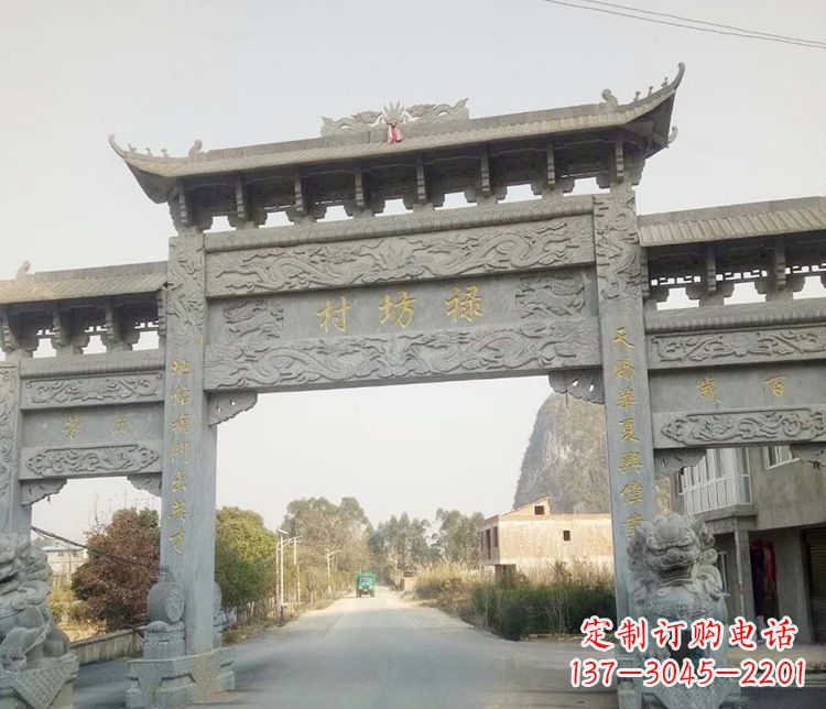 江西村庄石牌坊石雕