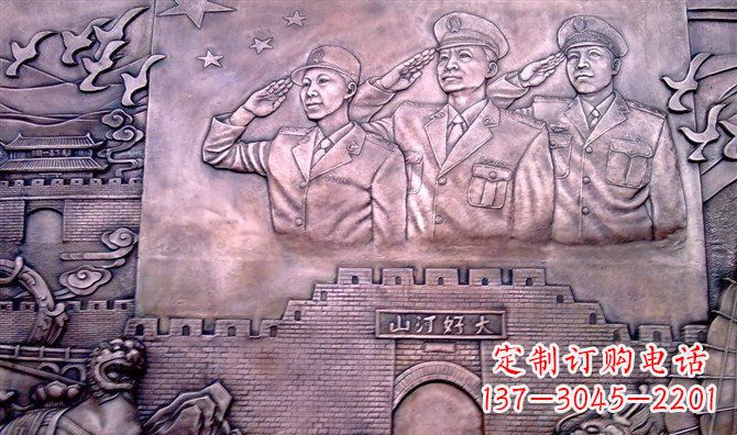 江西献礼铜军人雕塑——赞美大好河山
