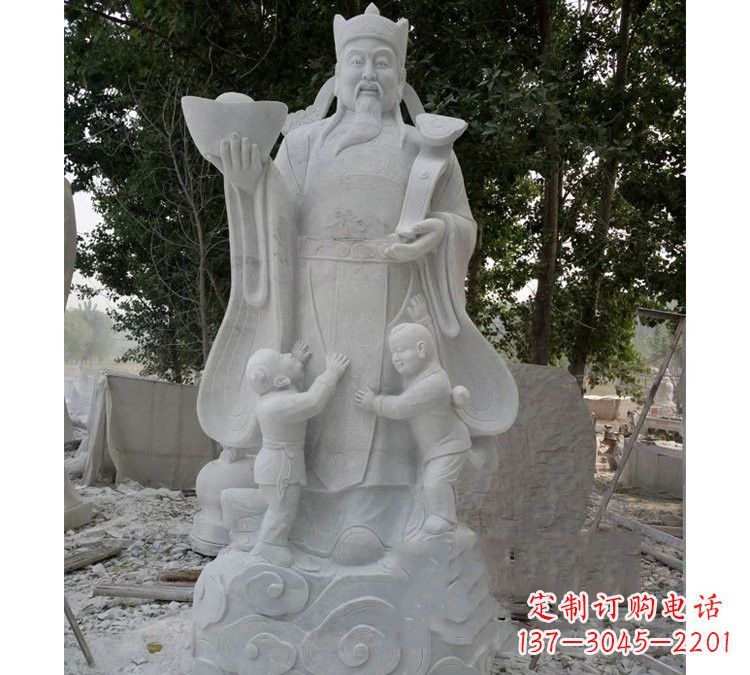 江西大理石财神雕塑——守护家庭繁荣