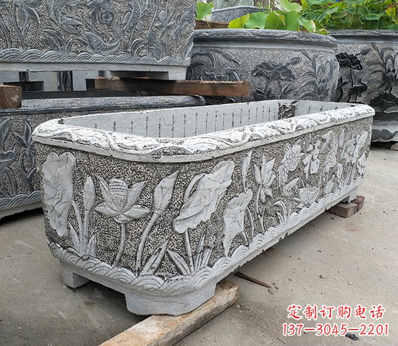 江西大理石菊花水缸雕塑