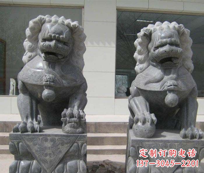 江西大理石雕刻的狮子雕塑