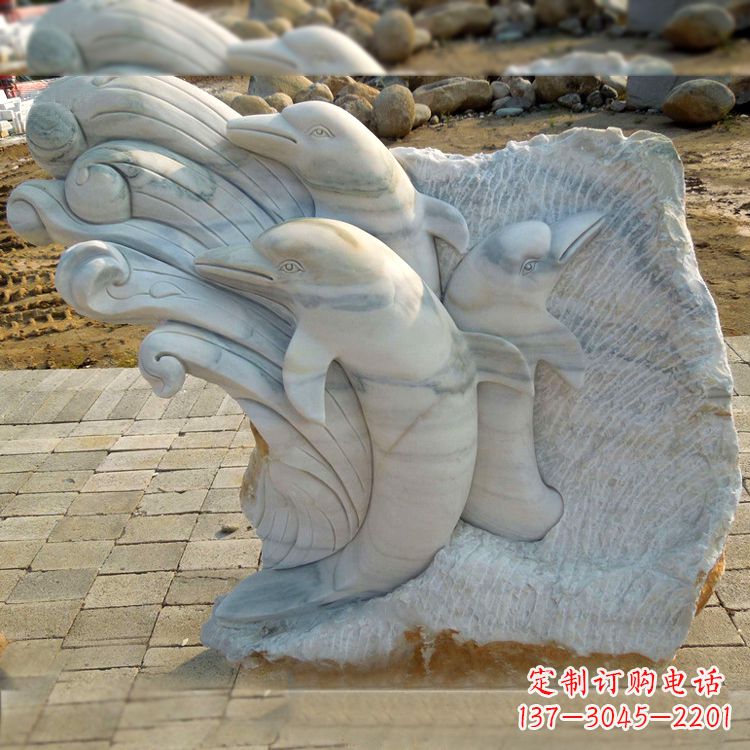 江西海豚雕塑以大理石精美绝伦