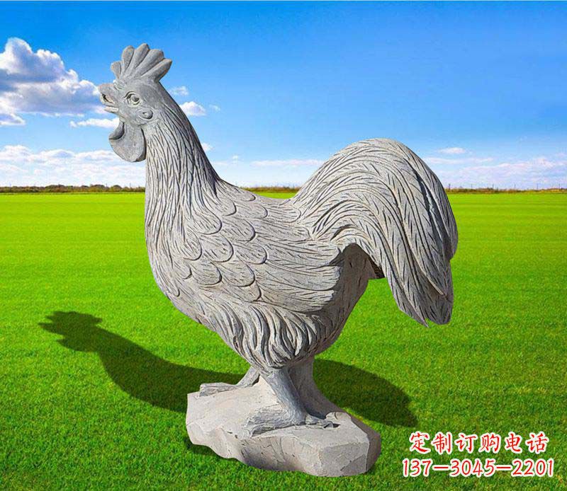 江西大理石公鸡雕塑精美的艺术瑰宝