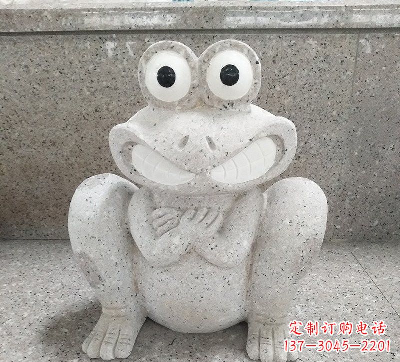 江西大理石公园精美青蛙雕塑