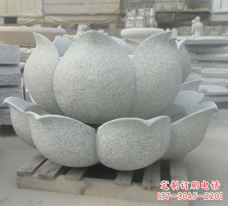 江西高雅精美的大理石公园莲花喷泉雕塑