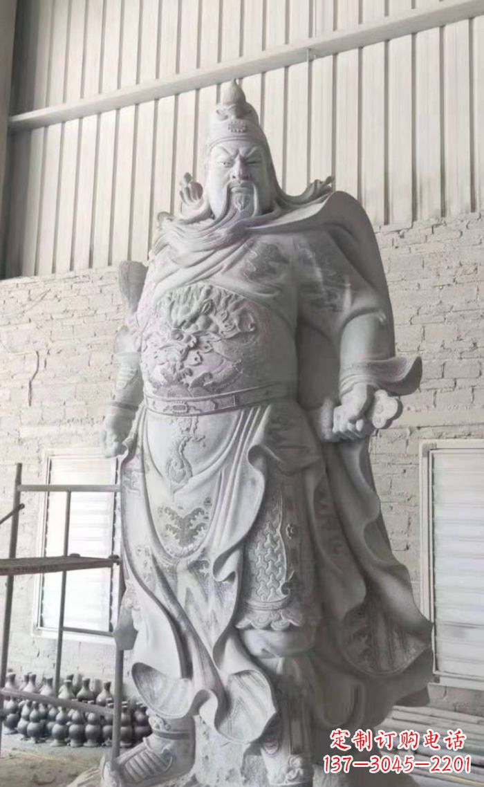江西大理石关公雕塑,精美绝伦