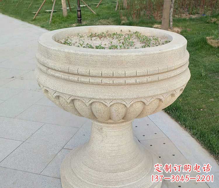 江西大理石花盆石雕
