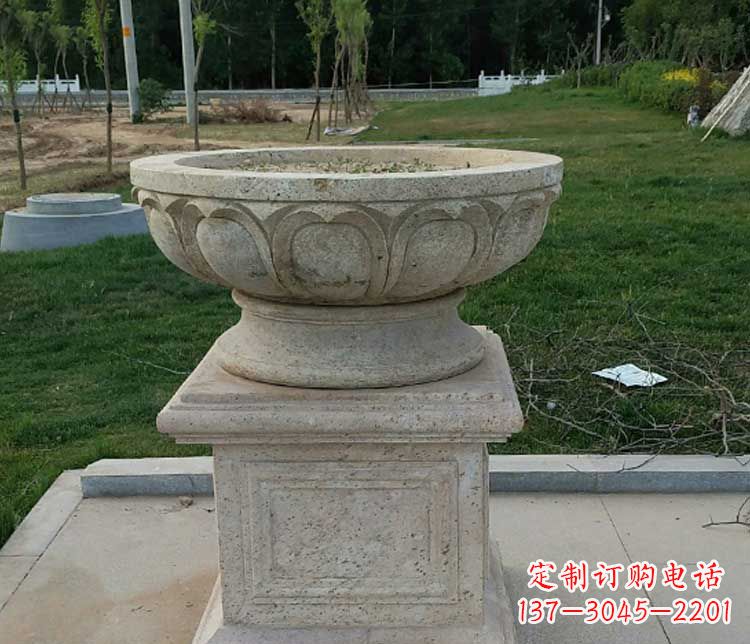 江西大理石花盆石雕