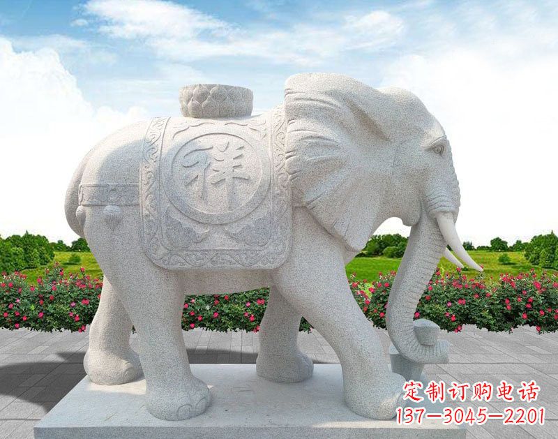 江西精美大理石大象雕塑