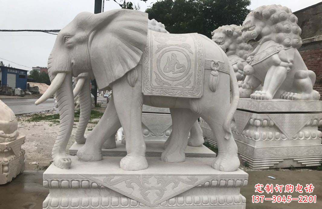 江西大理石大象雕塑