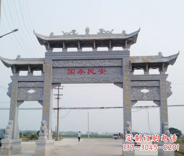 江西精良石雕牌坊雕塑