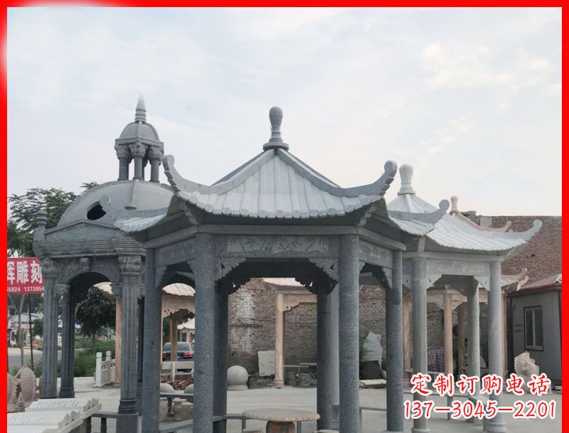 江西六角凉亭石雕