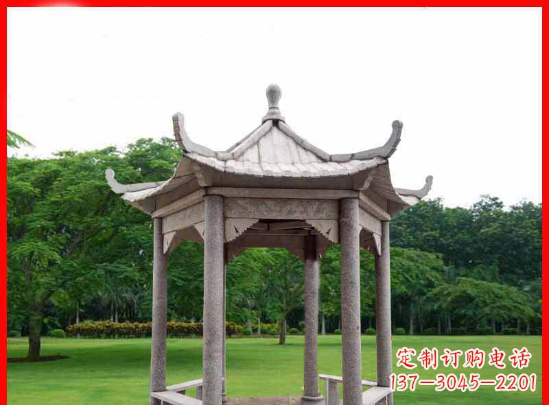 江西精致大理石凉亭雕塑