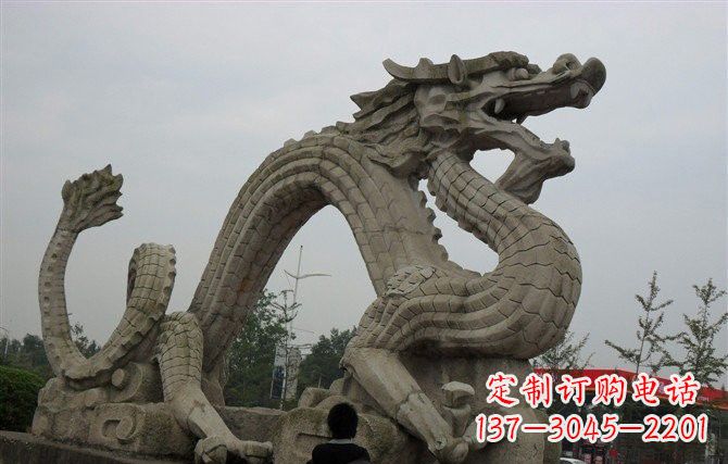 江西大理石龙雕塑,象征着力量与尊贵