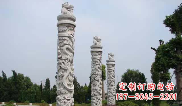 江西精美大理石龙柱雕塑