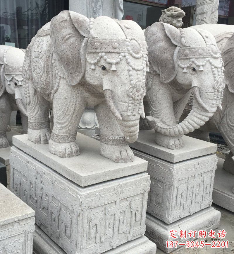 江西精美绝伦的大理石门口大象雕塑