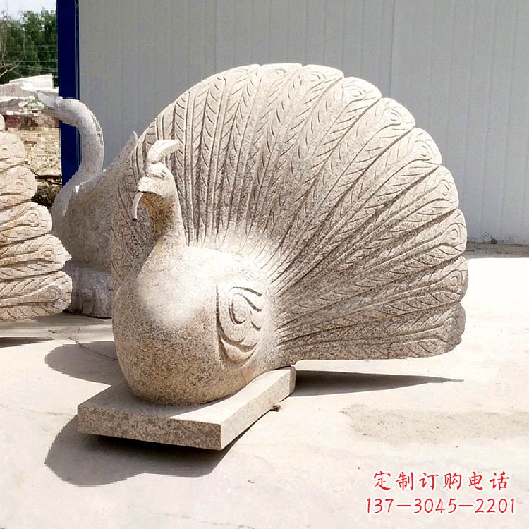 江西大理石喷水孔雀雕塑