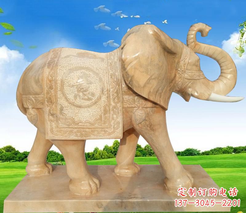 江西大理石喷水大象雕塑
