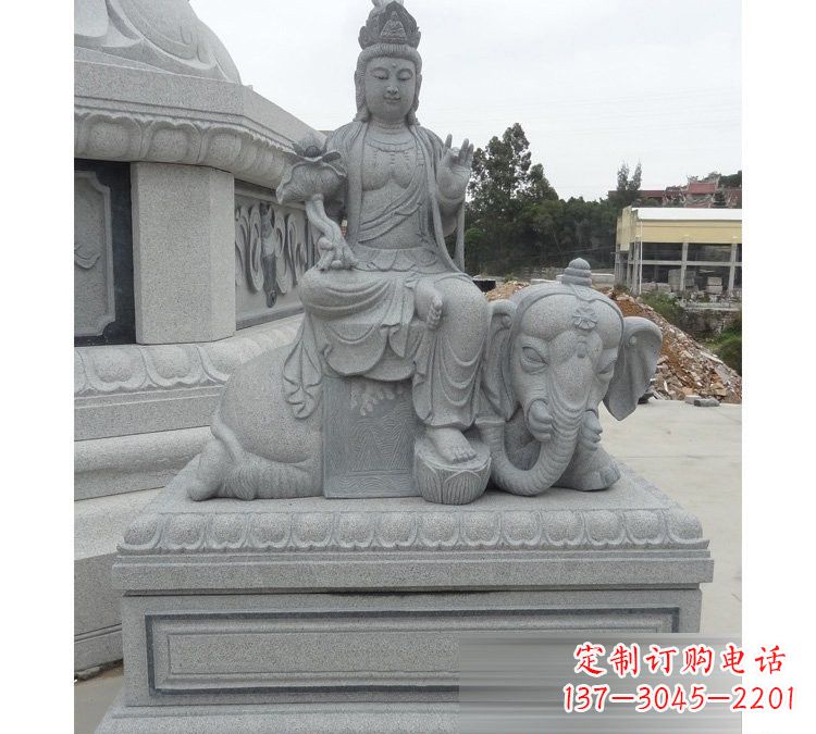 江西精雕细琢的大理石普贤菩萨雕塑