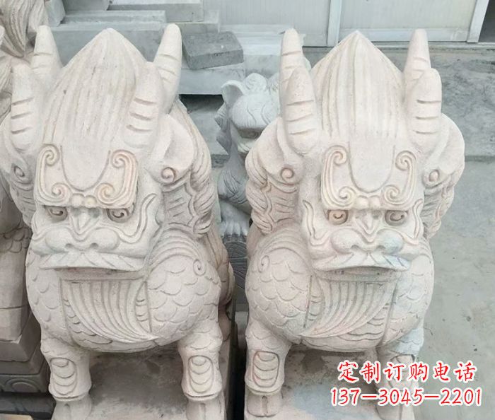 江西品质卓越的大理石麒麟古兽雕塑