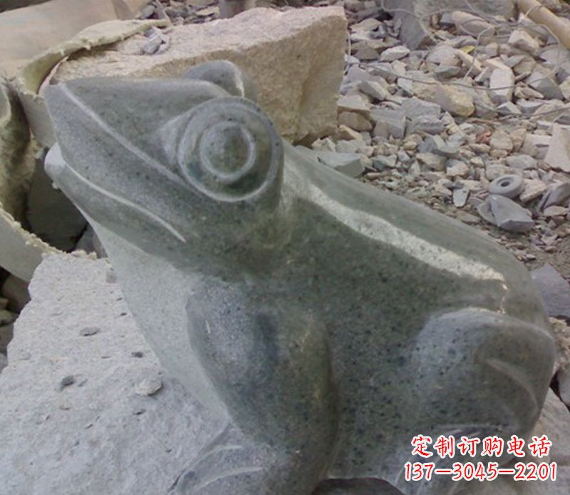 江西大理石青蛙石雕-质感细腻引人注目