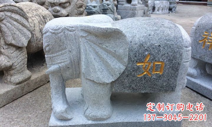 江西精美大理石石象雕塑