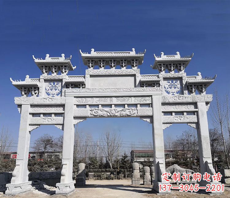 江西特色大理石牌坊石雕